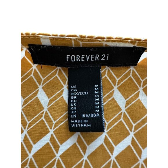 Forever 21 Chevron Print Long Sleeve Y2k Blouse Lace Up Size M Elastic Cuff - Picture 9 of 11